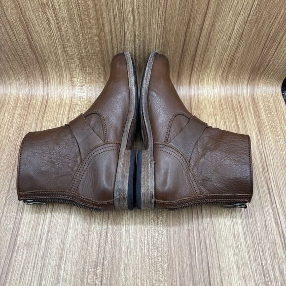 Frye Boots Tyler Engineer Women's Size 7.5B Brown Leather Buckle Moto Zipper - Picture 6 of 9